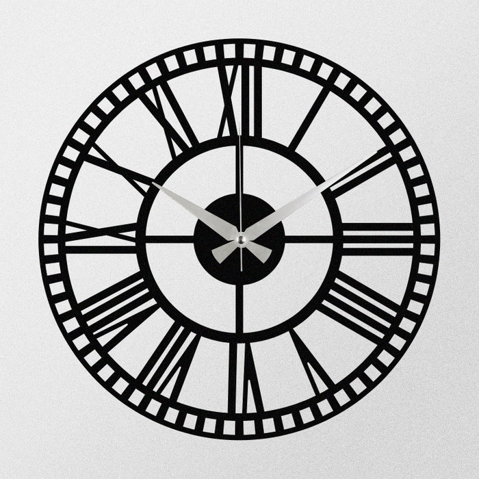 Wallity Reloj de Pared Decorativo S004 Metal Negro 48x48cm